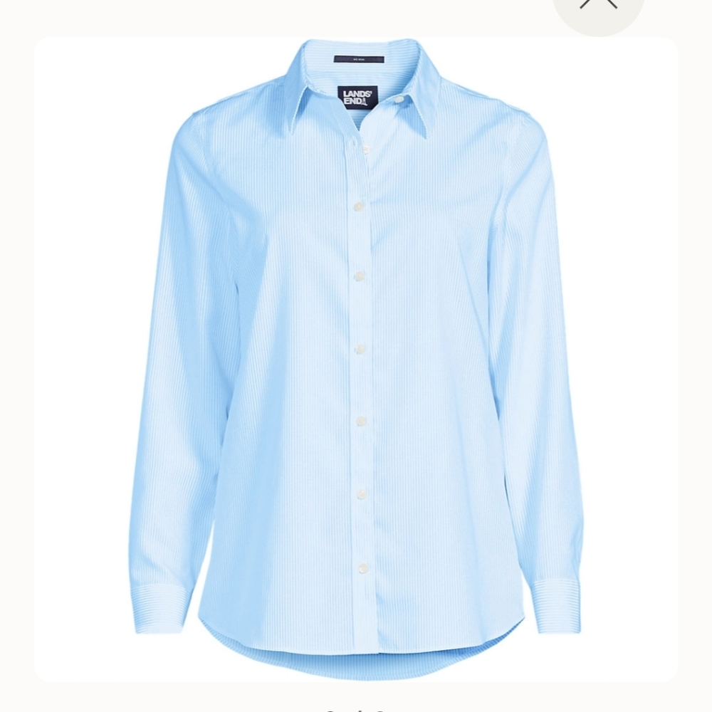 NEW Lands' End No Iron Supima Cotton Light Blue Shirt